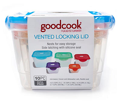 Good Cook Square Vented Locking Lid 10-Piece Storage Set