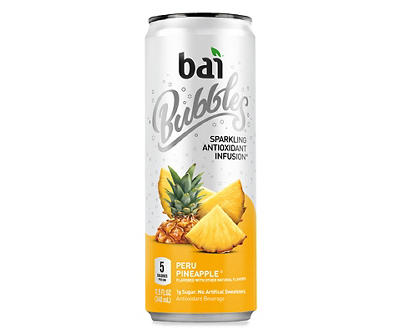 Bai Bubbles Peru Pineapple, Sparkling Antioxidant Infused Beverage, 11.5 Fl Oz Can