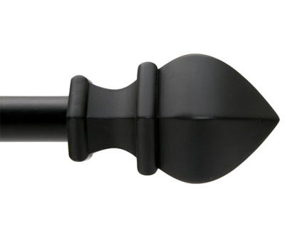 Waverly Black Adjustable Curtain Rod, (42
