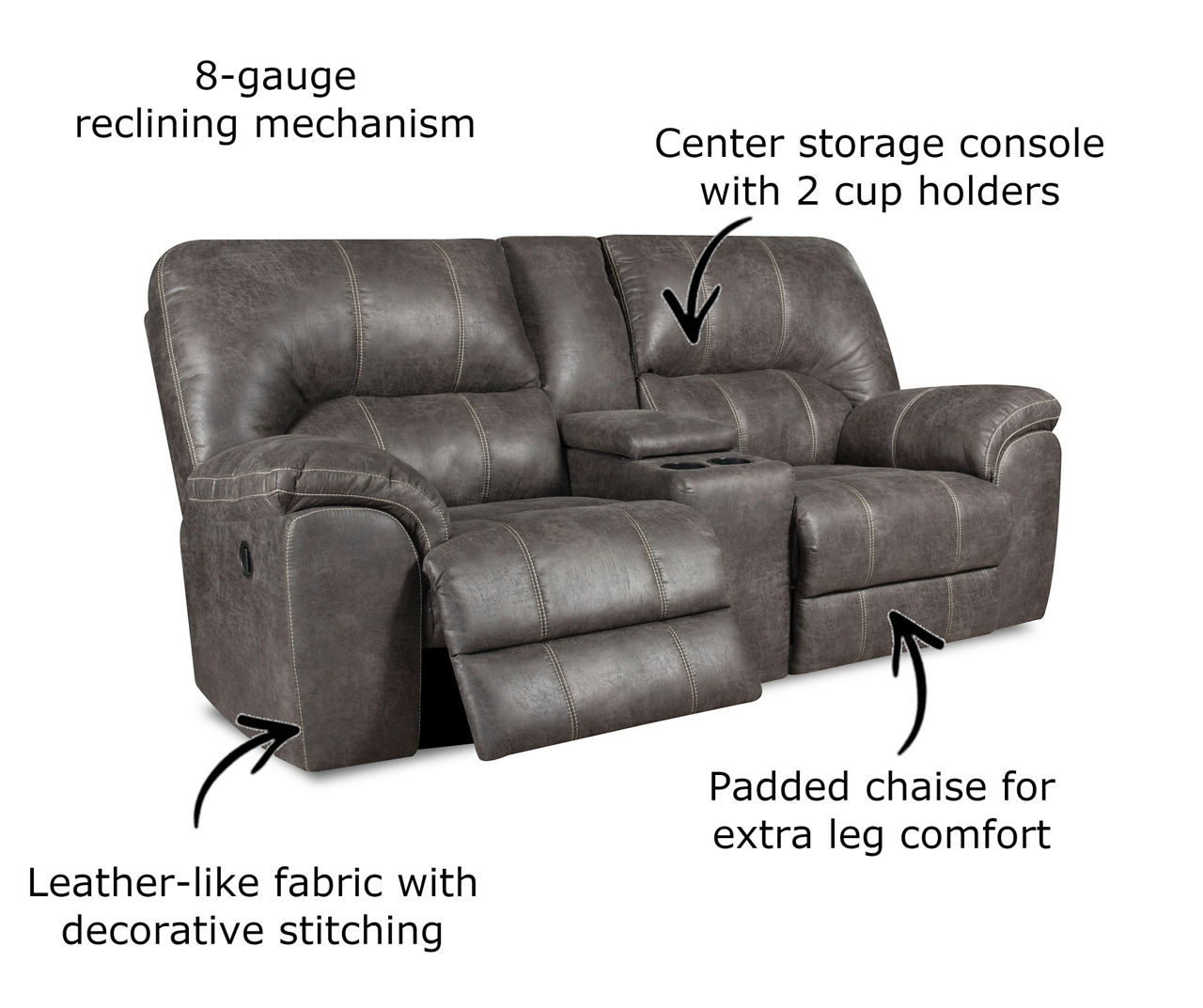 Stratolounger stallion reclining console loveseat sale