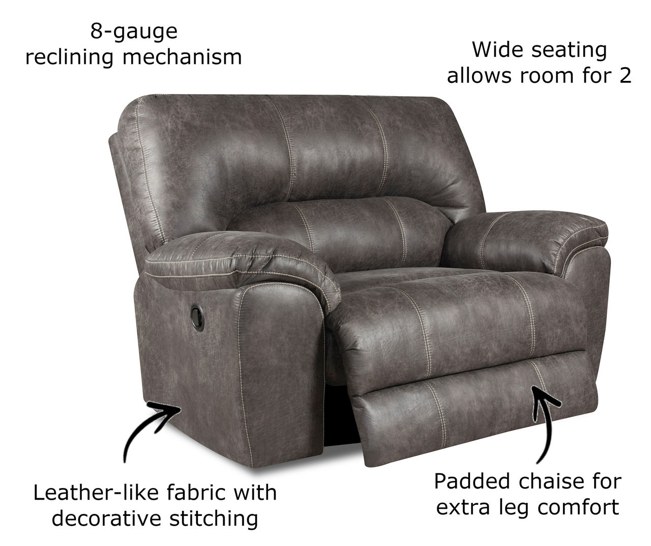 Real Living Stallion Gray Snuggle Up Recliner Big Lots