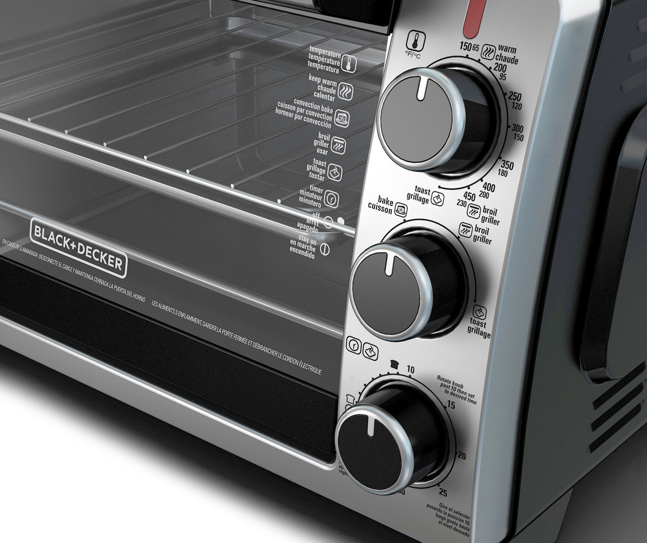 Black+decker 6-Slice Convection Oven - Stainless Steel, Silver