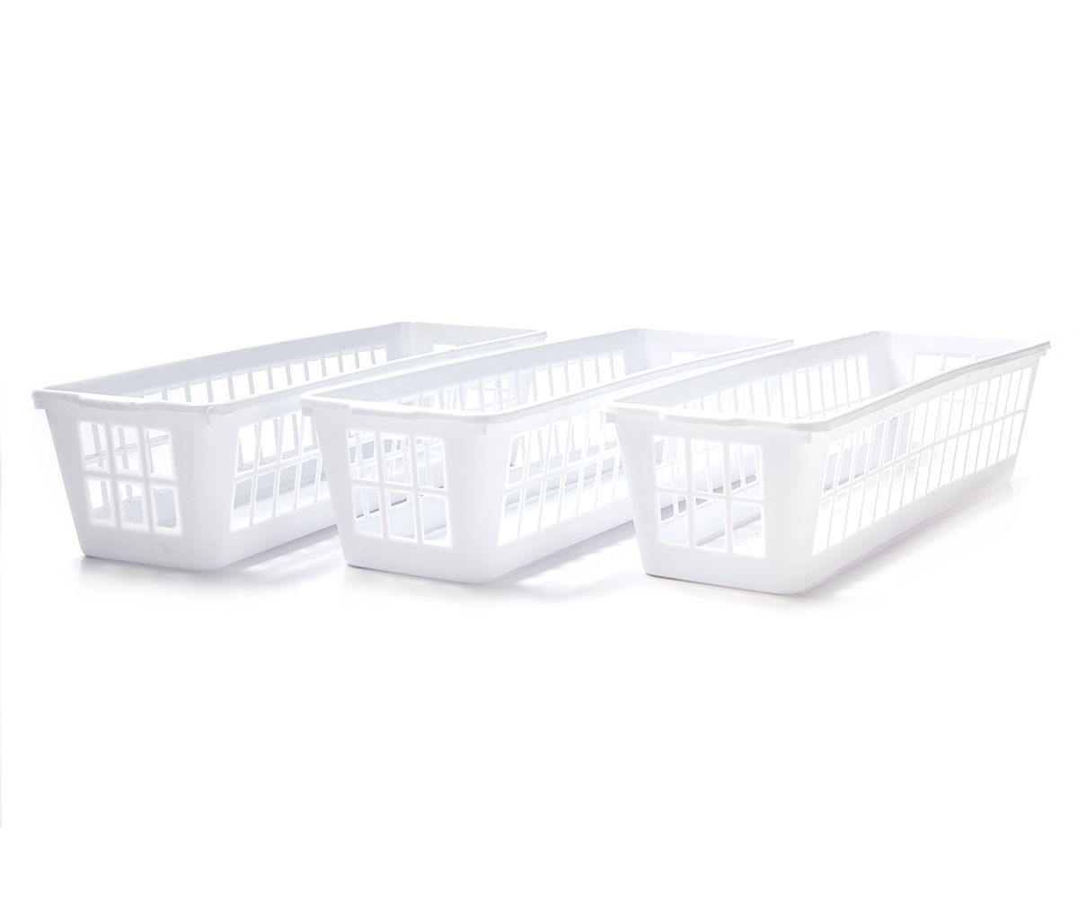 White Slim Storage Baskets, 3Piece Set Big Lots