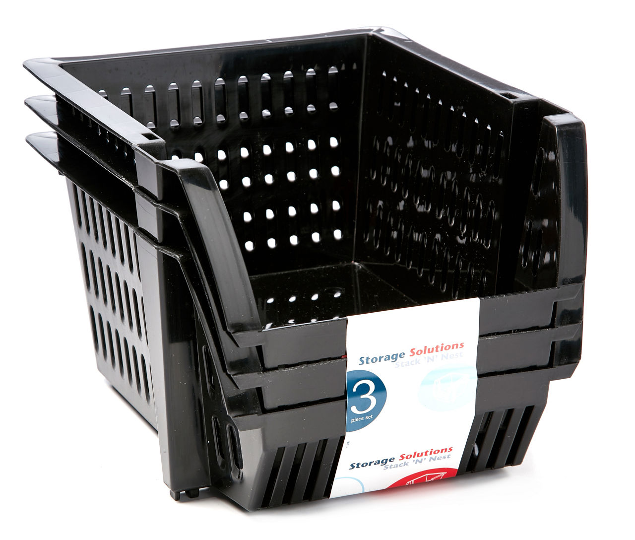 Black Small Stacking Bins, 3Pack Big Lots