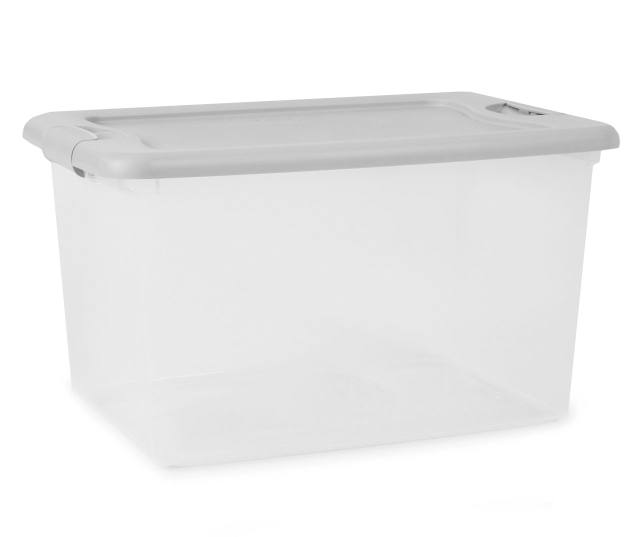 64 qt Clear Base Storage Box w/ White Latching Lid