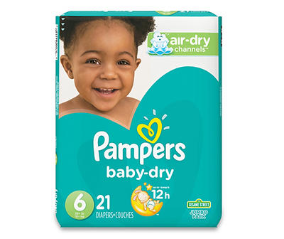 Baby-Dry Diapers, Size 6, 21-Count
