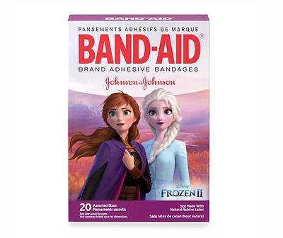 Band-Aid Brand Sterile Adhesive Individually Wrapped Bandages for Kids Featuring Disney Frozen Characters, for First Aid & Wound Care of Minor Cuts & Scrapes, Assorted Sizes, 20 ct
