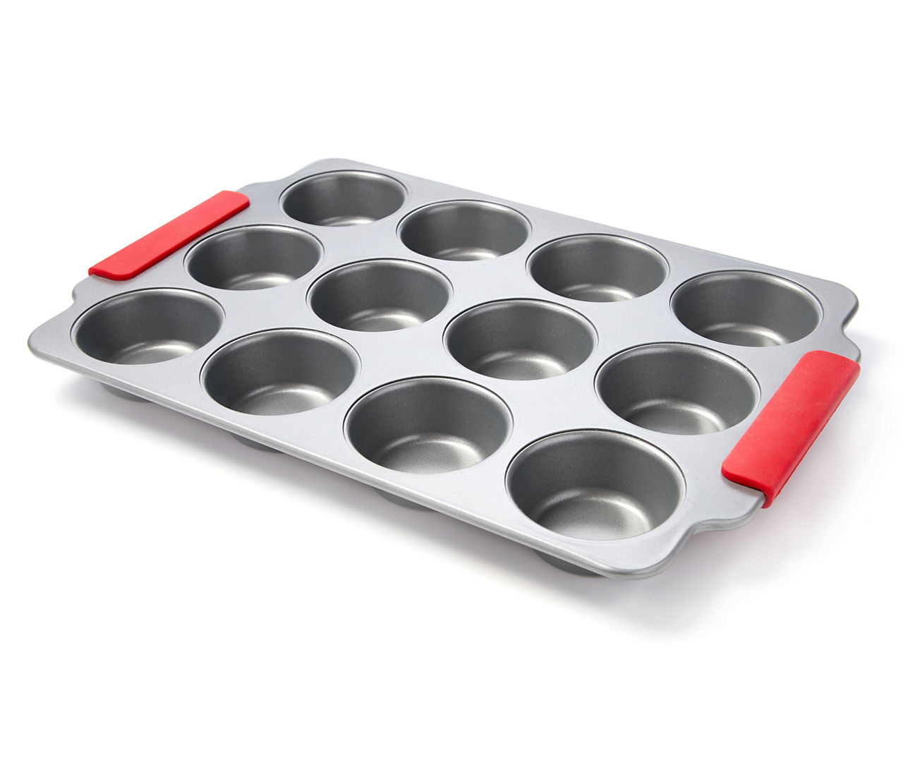 Master Cuisine 12-Cup Muffin Pan with Silicone Handles