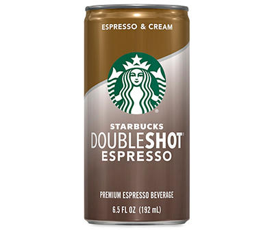 Starbucks Double Shot Premium Espresso Beverage Espresso and Cream 6.5 Fl Oz Can