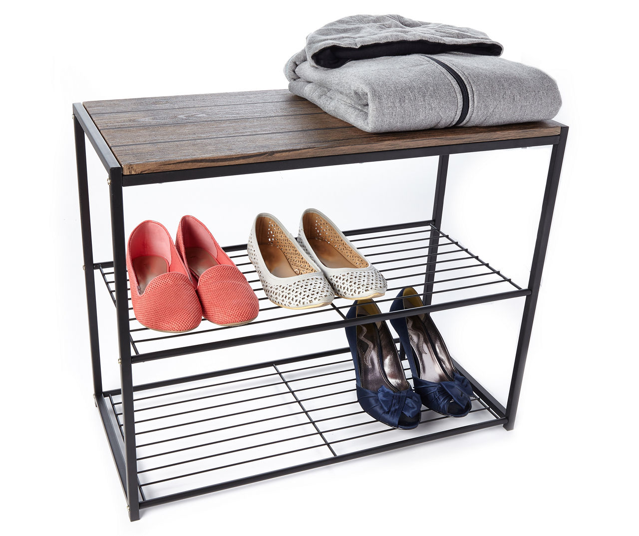 Small Shoe Cabinet, 3 Tier Shoe Rack, Mini Shoe Rack, Narrow Shoe