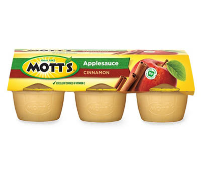 Mott's Cinnamon Applesauce, 4 Oz Cups, 6 Count