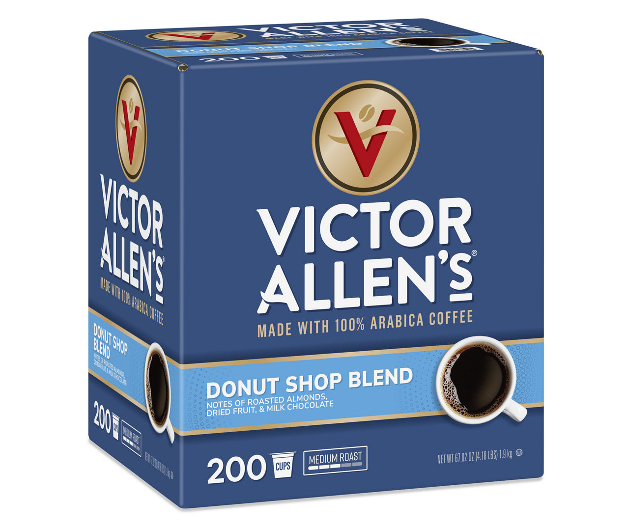 Victor Allen Donut Shop Blend 200 Pack Single Serve Brew Cups