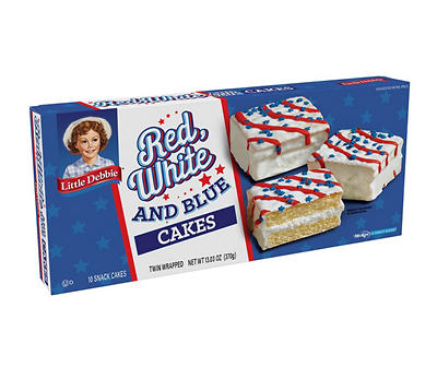 Red, White and Blue Vanilla Cakes, 10-Pack