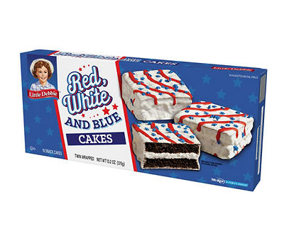 Red, White and Blue Chocolate Cakes, 10-Pack