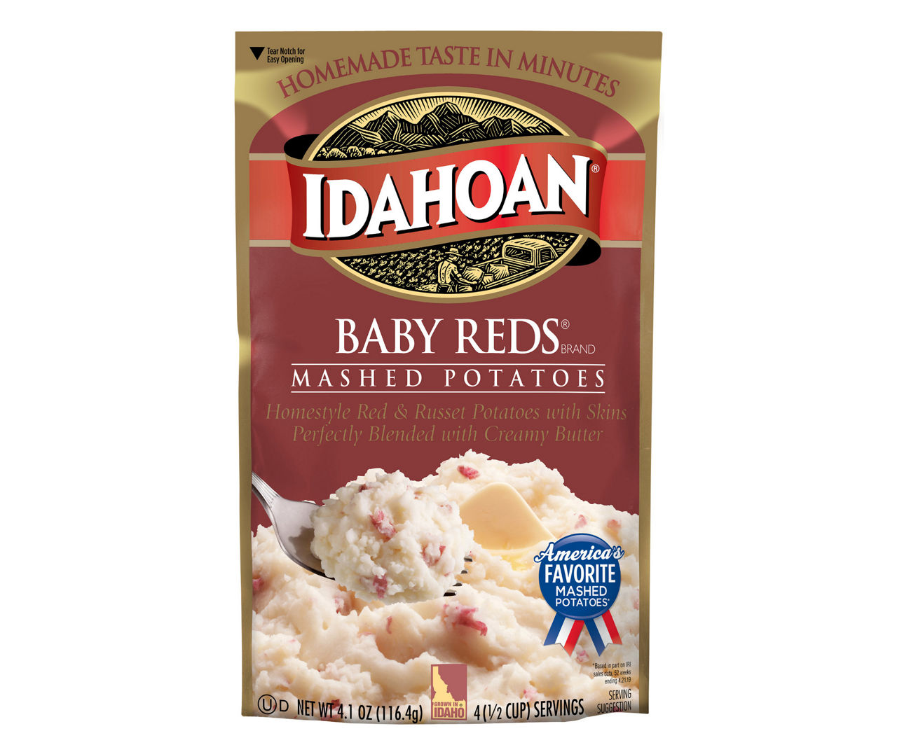 Idahoan Baby Reds Mashed Potatoes Family size, 8.2 oz (Pack of 8)