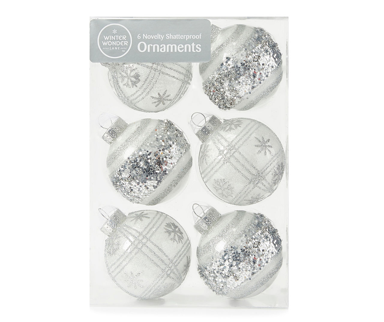 Winter Wonder Lane Winter Wonder Lane Monogram Silver Snowflake Ornament  Tabletop Decor