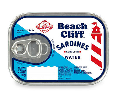 Beach Cliff Sardines In Water 3.75 oz. Can