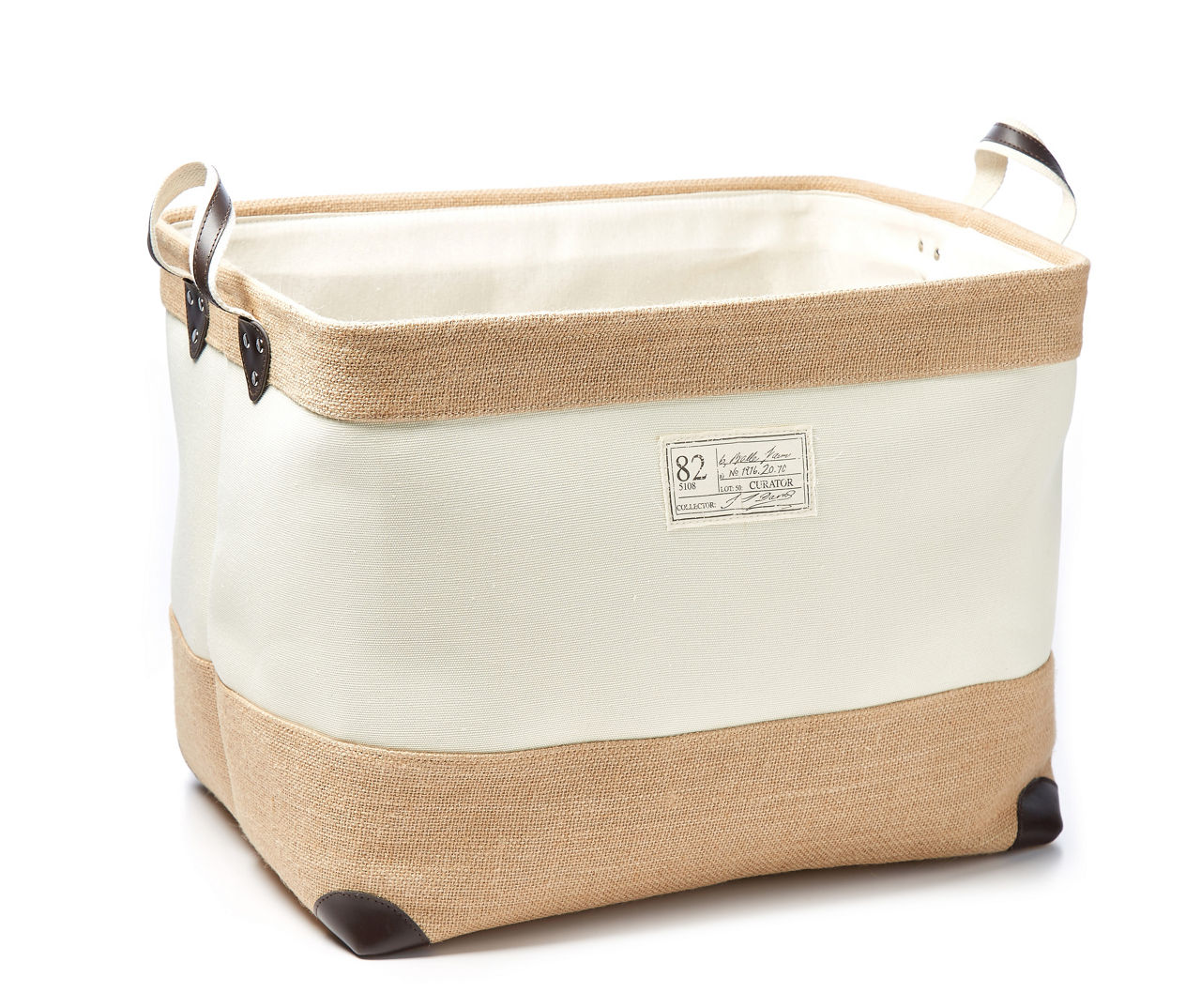 Home Essentials Home Essentials Burlap & Brown Bonded Floor Bins Big Lots
