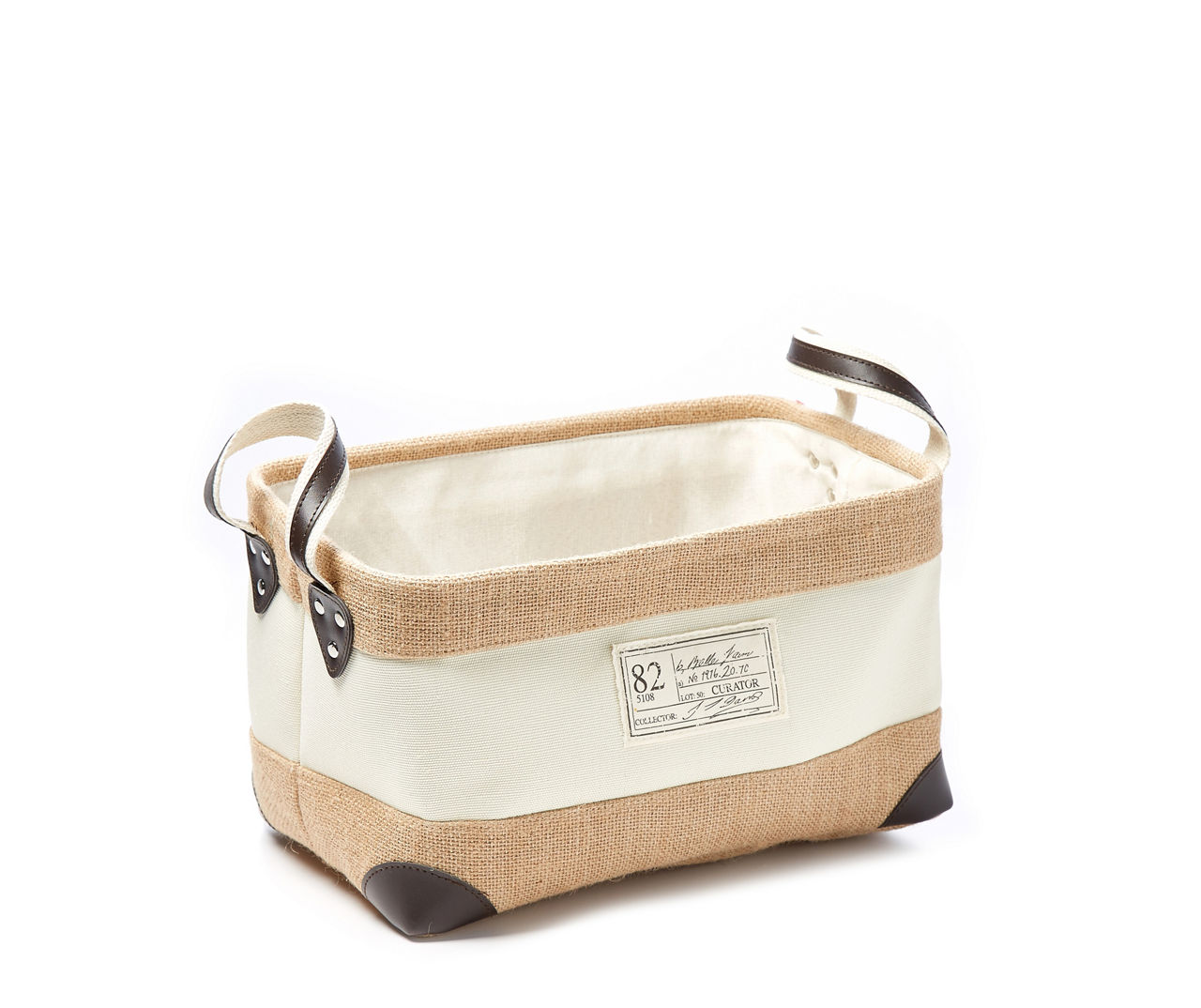 Home Essentials Home Essentials Burlap & Brown Bonded Floor Bins Big Lots