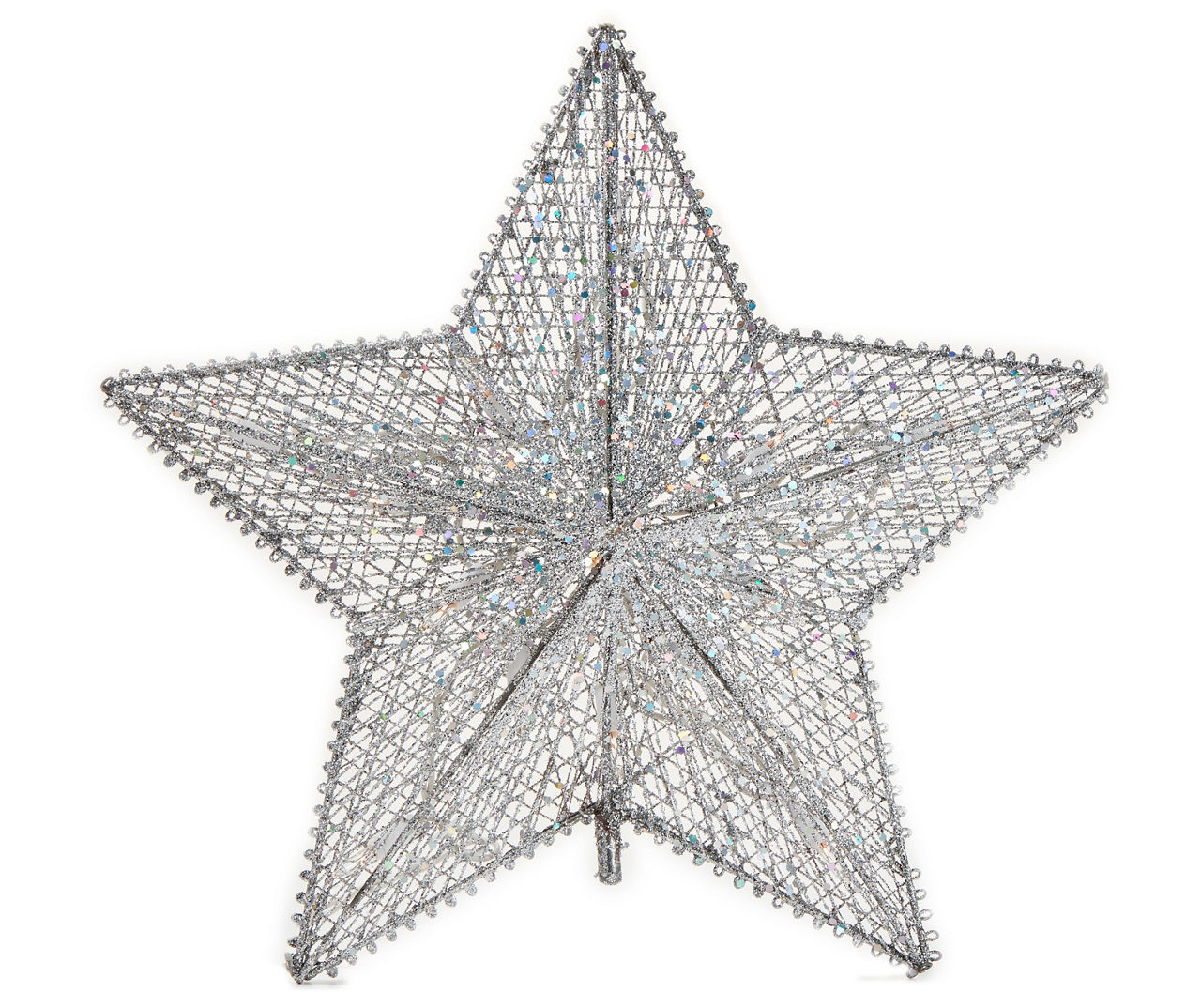 Winter Wonder Lane Silver Mesh Glitter Star Light-Up Tree Topper | Big Lots