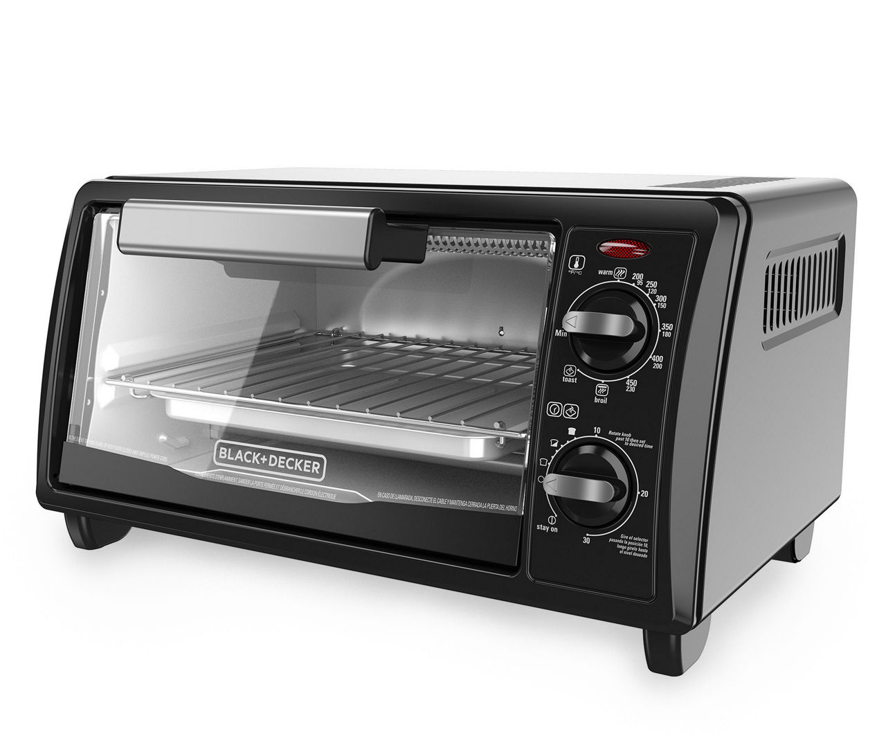 Black + Decker 4-Slice Toaster Oven, Easy Controls, Stainless