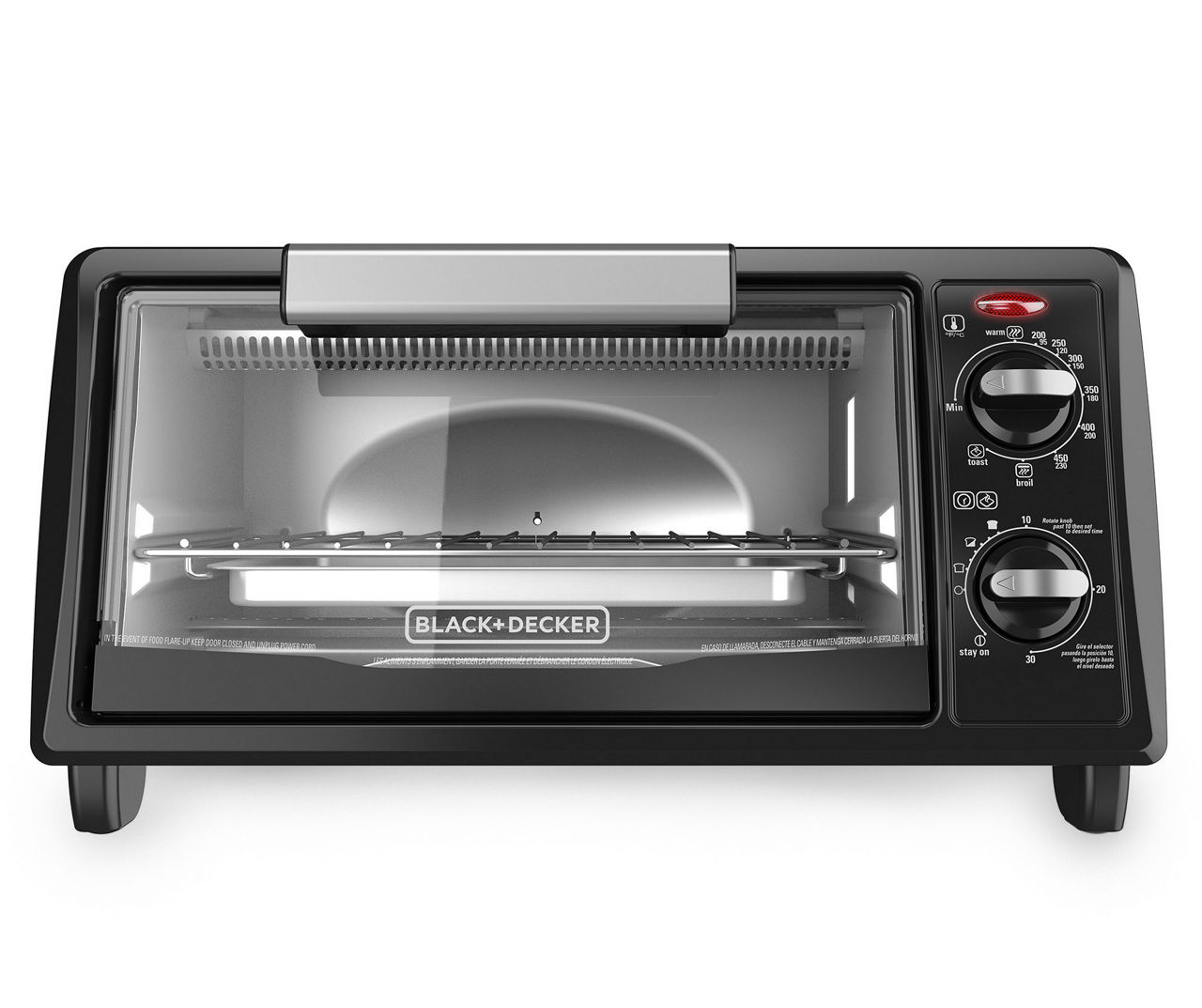  BLACK+DECKER 4-Slice Toaster Oven, Even Toast Technology, Fits  a 9 Pizza, Black: Home & Kitchen