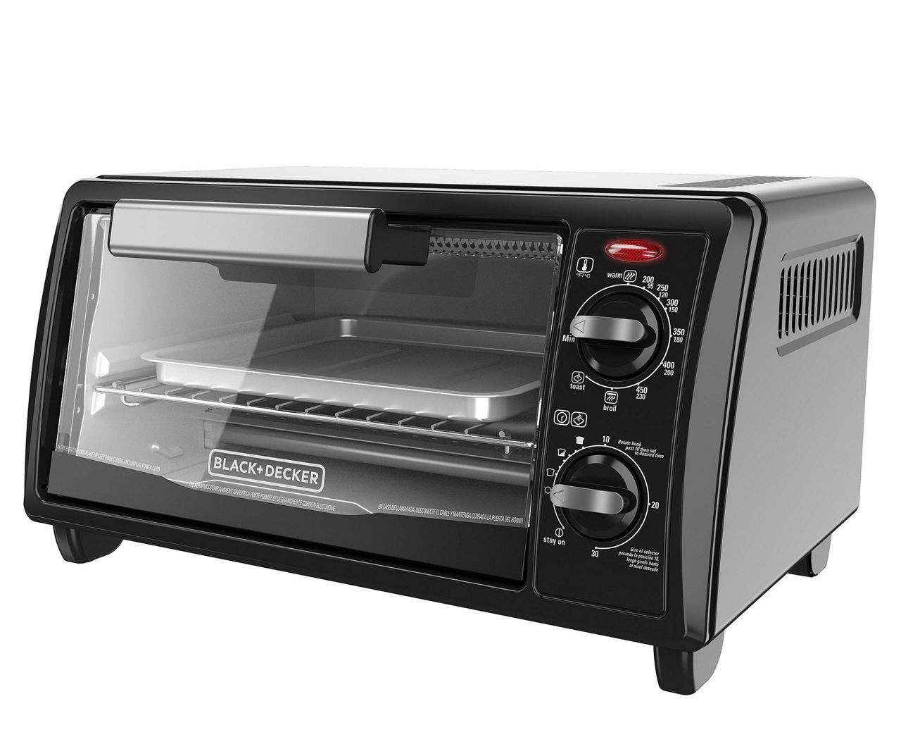  BLACK+DECKER 4-Slice Toaster Oven, Even Toast Technology, Fits  a 9 Pizza, Black: Home & Kitchen