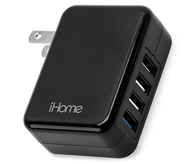 Black 4-Port USB Wall Charger