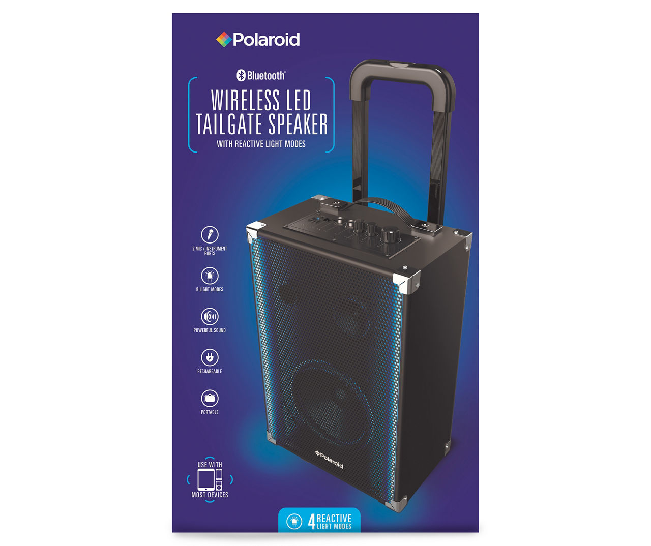 Polaroid party sale lights karaoke speaker