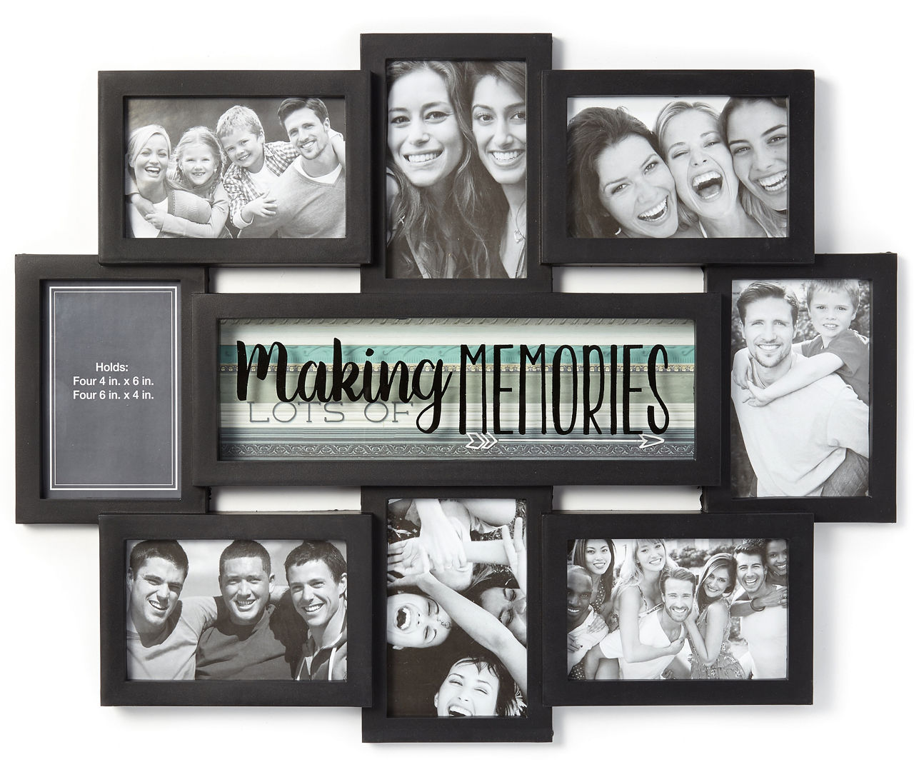 Black 8-Opening "Making Memories" Picture Frame Collage | Big Lots