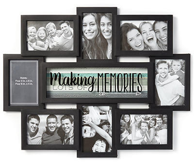 Black 8-Opening "Making Memories" Picture Frame Collage