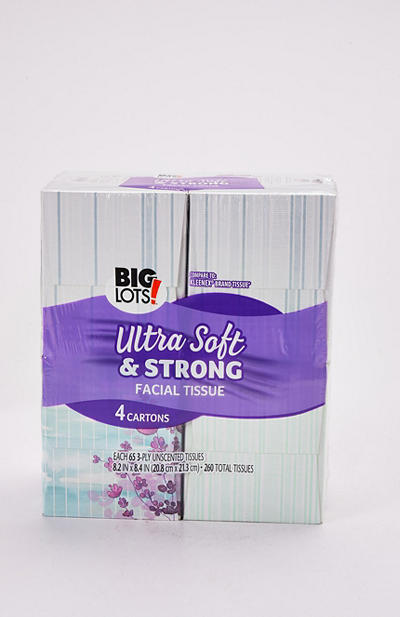 Ultra Soft & Strong Facial Tissue, 4 Count