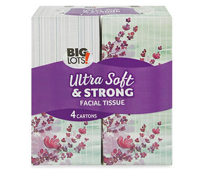 Ultra Soft & Strong Facial Tissue, 4 Count