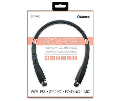 Pro Series Black & Rose Gold Bluetooth On-the-Neck Earbuds