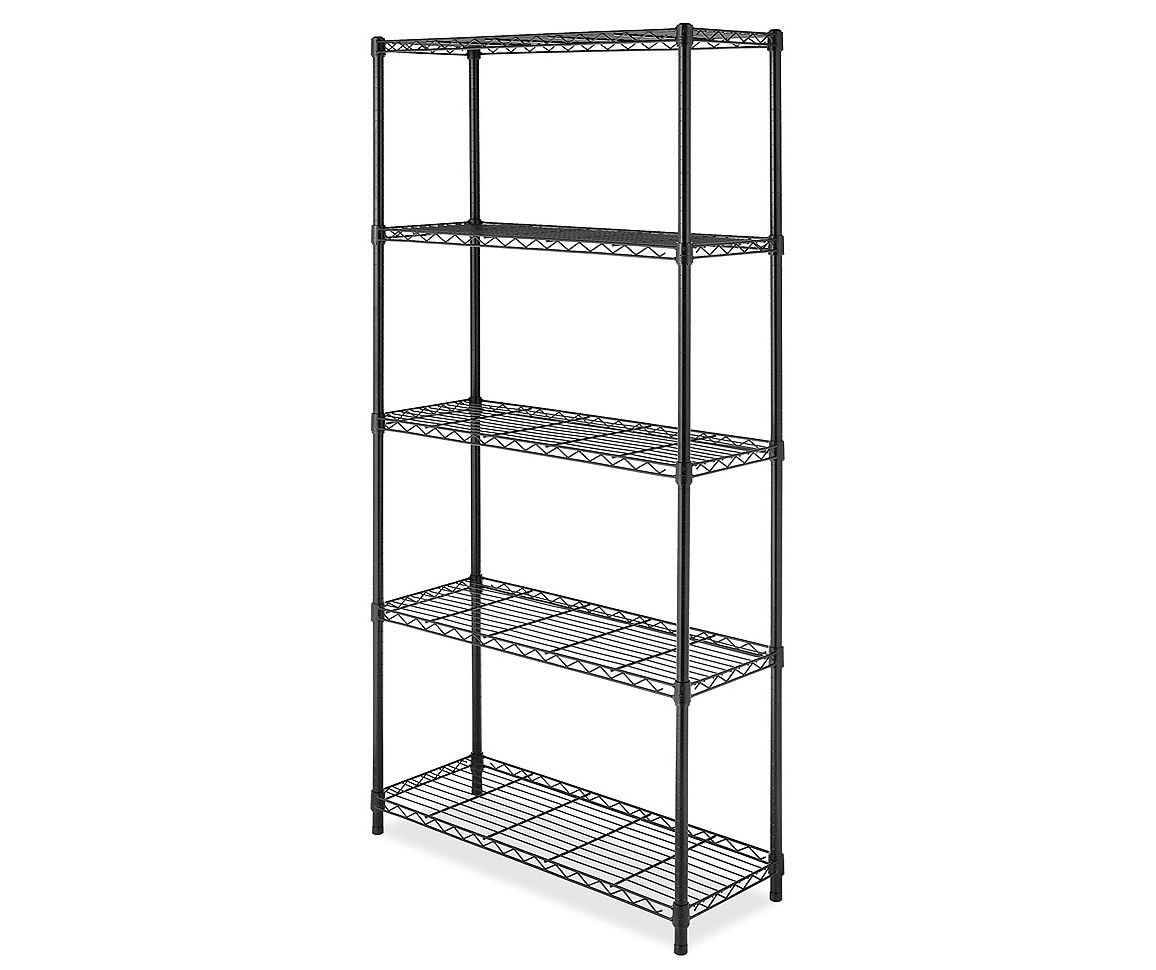 5 Tier Black Epoxy Steel Wire Shelving Unit and Storage Racks