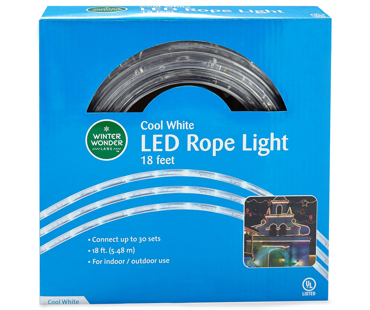 Cool White LED Rope Light, (18')