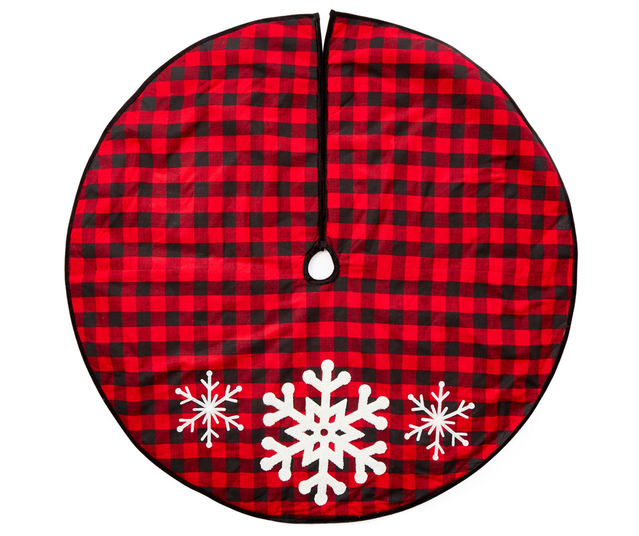 Winter Wonder Lane Red Buffalo Check Snowflake Tree Skirt, (48