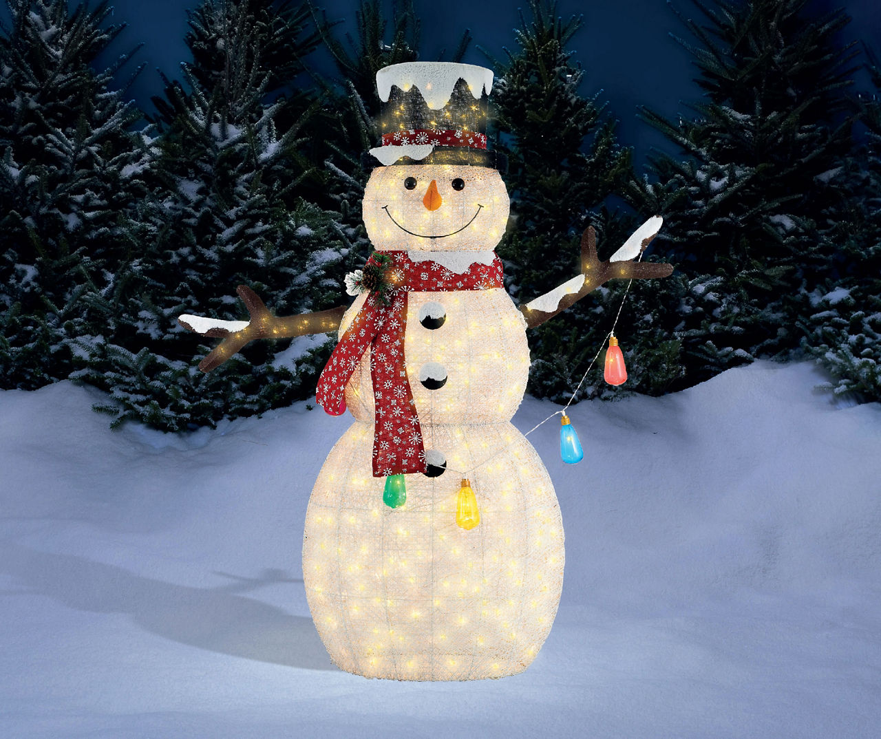 Winter Wonder Lane 6' Light-Up Snowman Holding Christmas Lights | Big Lots