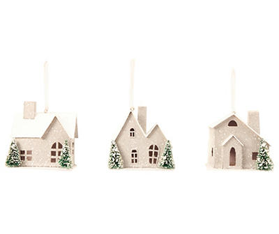 Christmas House Ornaments, 3-Pack