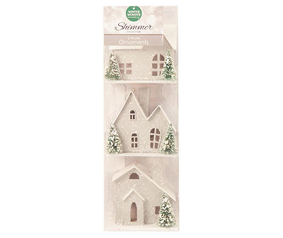 Christmas House Ornaments, 3-Pack