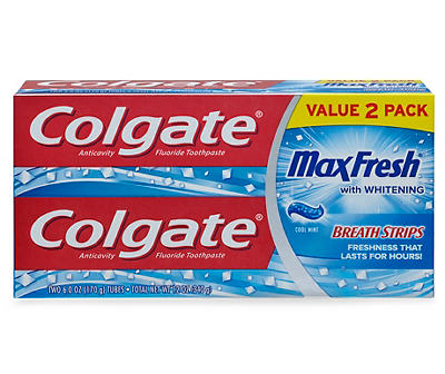 Cool Mint Max Fresh with Whitening Toothpaste, 2- Pack
