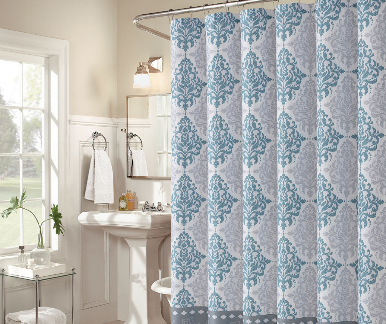 Aprima Blue & Gray Medallion Gavi Shower Curtain Big Lots