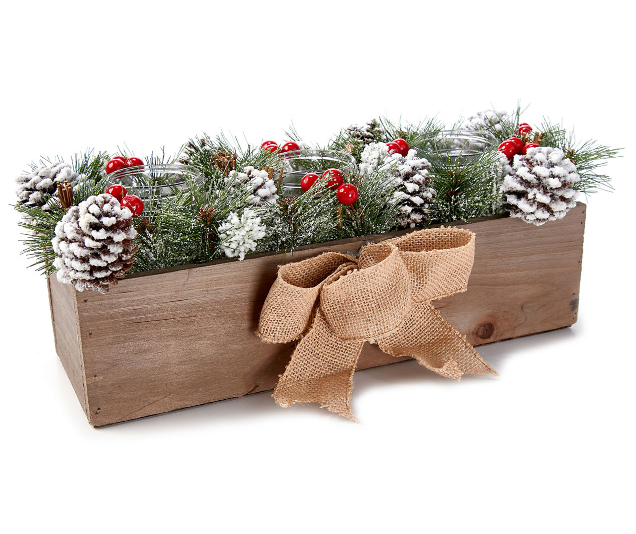 Mason Jar & Greenery Candle Centerpiece Big Lots