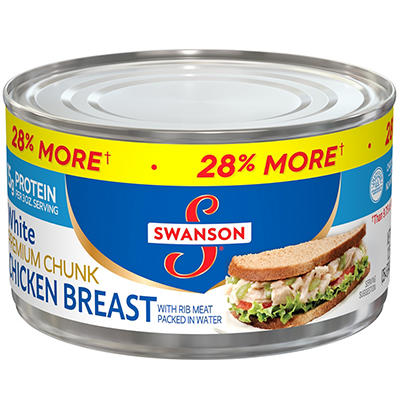 Swanson White Premium Chunk Canned Chicken Breast in Water, 12.5 OZ Can