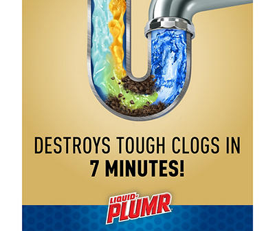Liquid-Plumr Industrial Strength Urgent Clear, Liquid Drain Cleaner, 17 Oz.