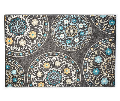 Living Colors Gray Medallion Accent Rug