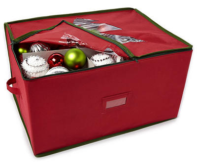 Red Christmas Ornament Storage Box