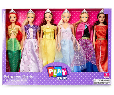 Princess Fashion Dolls, 6-Pack