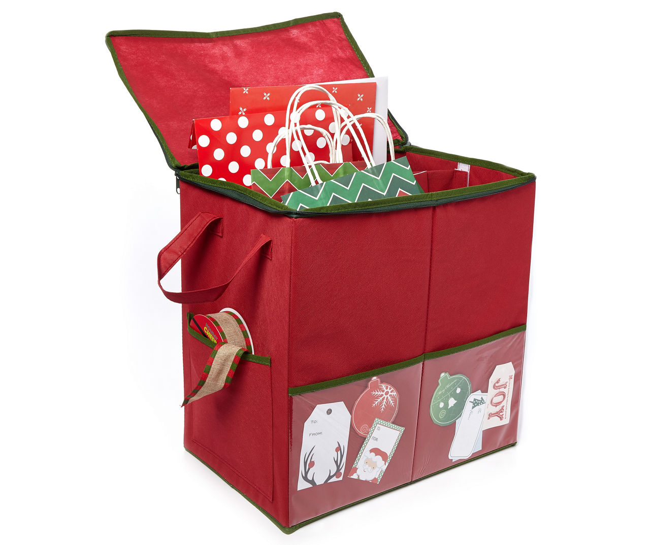 Gift Bag Organizer-20 Storage Tote With 4 Pockets For Wrap