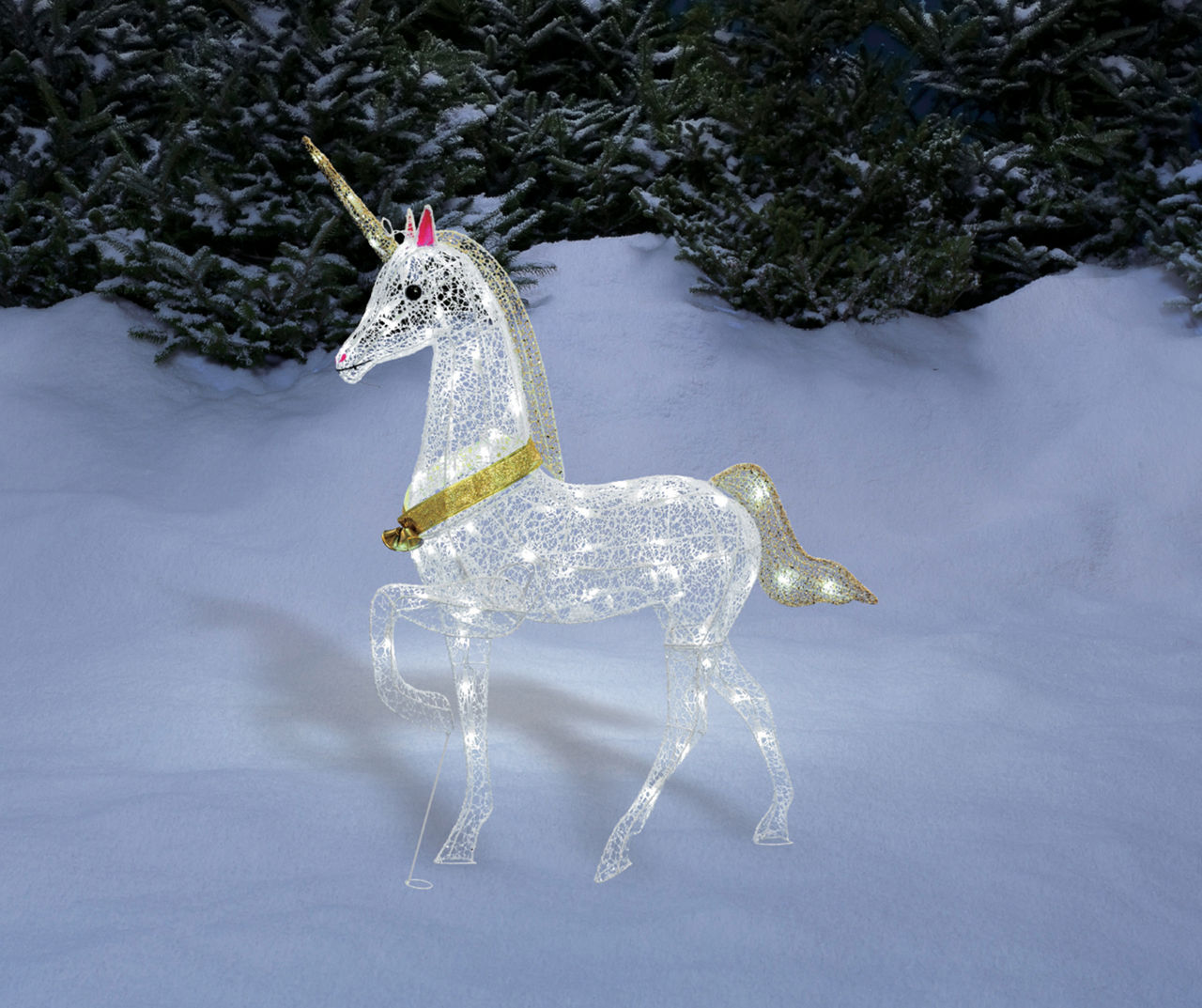 Winter Wonder Lane LED Light-Up Glitter Unicorn, (40